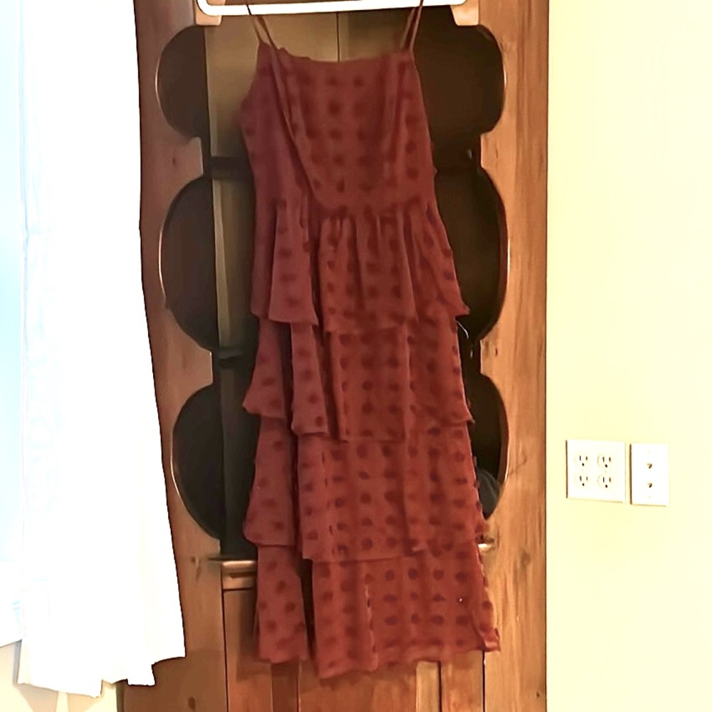 Francesca’s Burgundy Tiered Dress